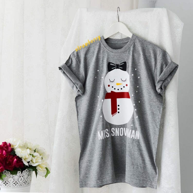 MRS. SNOWMAN GREY T-SHIRT