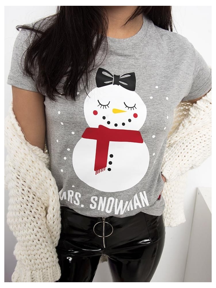 MRS. SNOWMAN GREY T-SHIRT