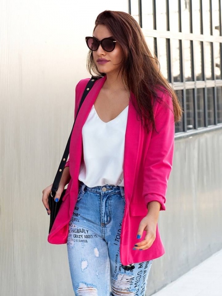 KRISTIA FUSCIA BLAZER