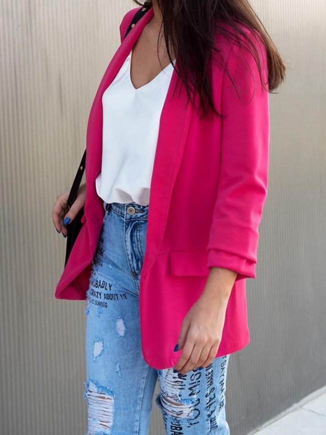 KRISTIA FUSCIA BLAZER