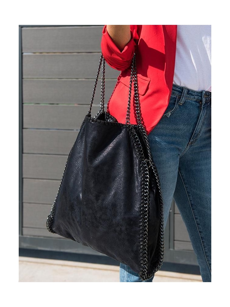 BLACK CHAIN BAG