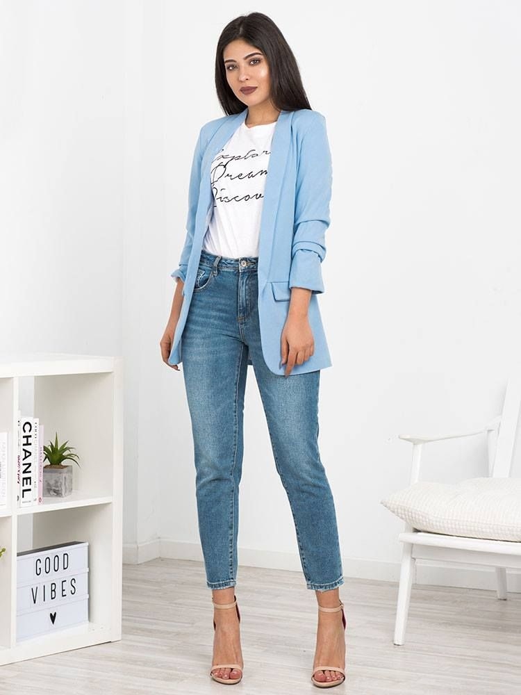 KRISTIA BABY BLUE BLAZER