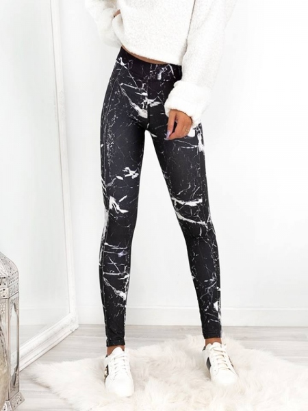 BLACK MARBLE LEGGINGS