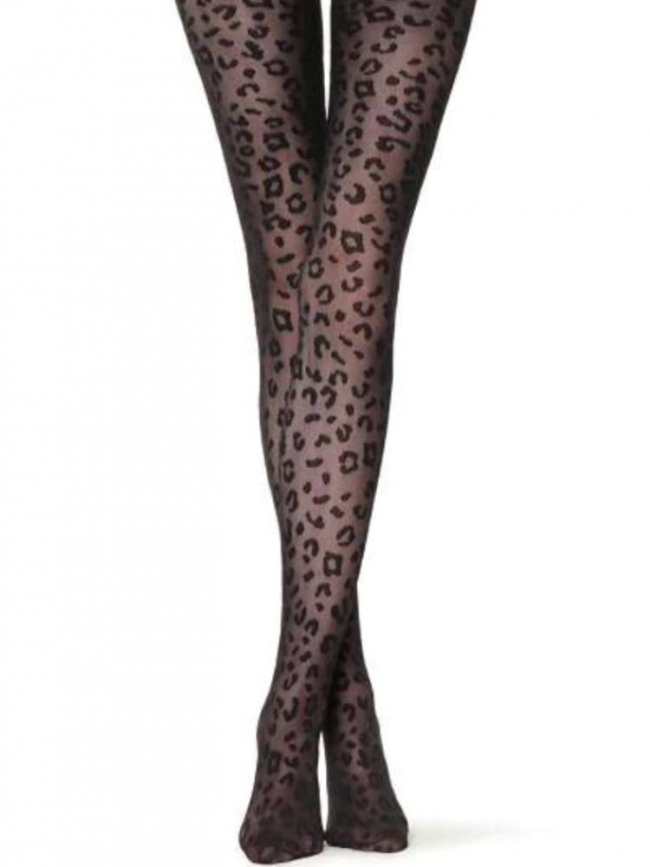 BLACK LEOPARD TIGHTS