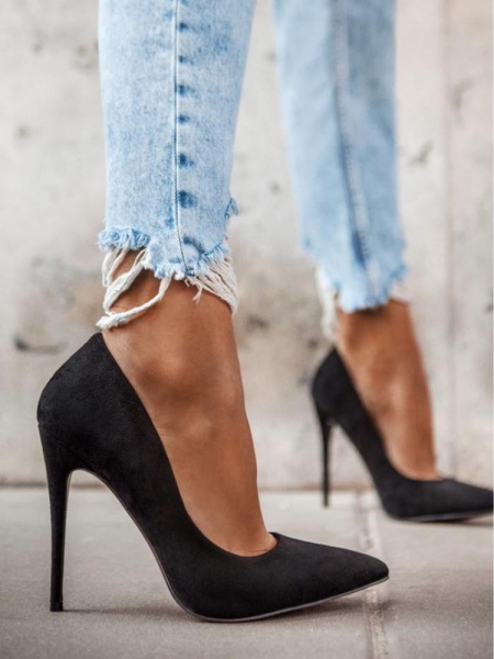 CHICAGO BLACK SUEDE PUMPS