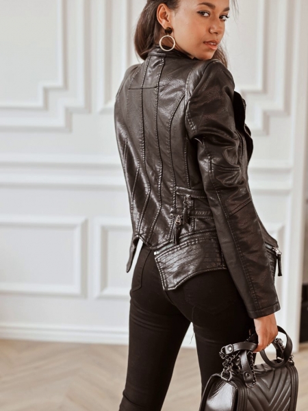 ELSA BLACK LEATHERETTE JACKET