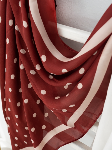 DOTS SATIN WINE FOULARD