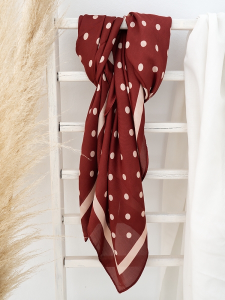 DOTS SATIN WINE FOULARD