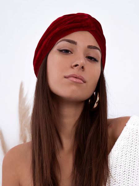 WINE VELVET TURBAN