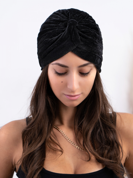 ΤΟΥΜΠΑΡΝΙ ΒΕΛΟΥΔΙΝΟ ΜΑΥΡΟ - VELVET BLACK TURBAN