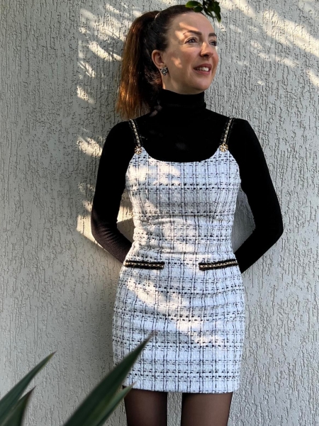 FAY WHITE TWEED DRESS