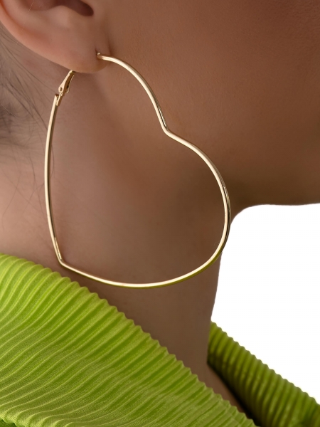 HEARTBEAT BIG HOOP GOLD EARRINGS