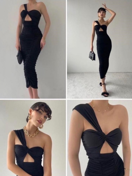 SINIORITA BLACK MIDI DRESS