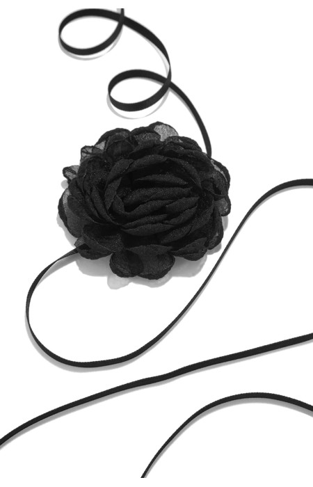 FLOWER BLACK CHOKER