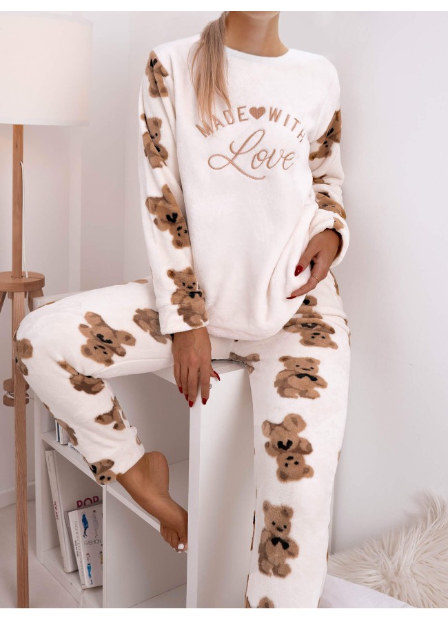 WHITE VELOUR PAJAMAS - LOVE...