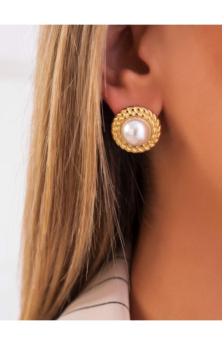 ANDREANA GOLD PEARL EARRINGS