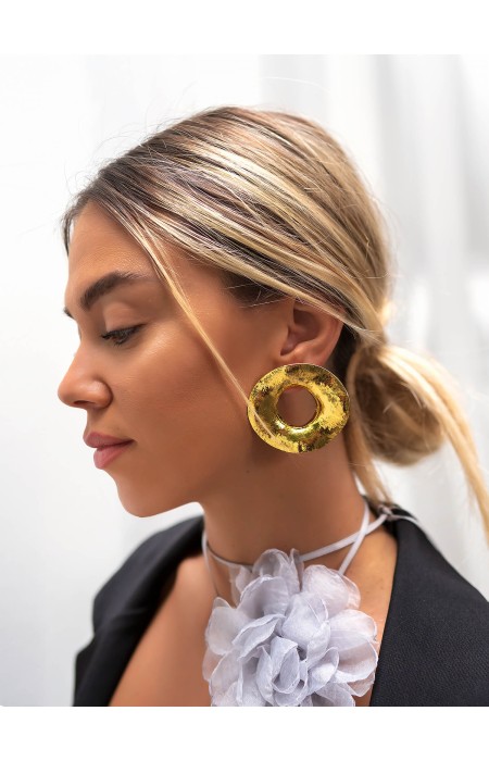 CΙRCLE GOLD EARRINGS