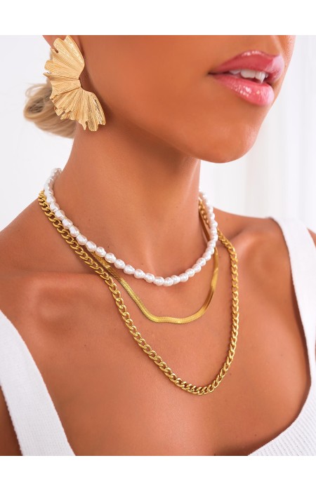 FILOMENA GOLD TRIPLE NECKLACE