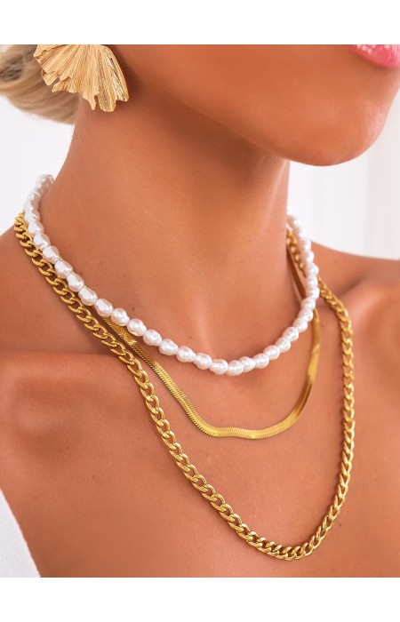 FILOMENA GOLD TRIPLE NECKLACE