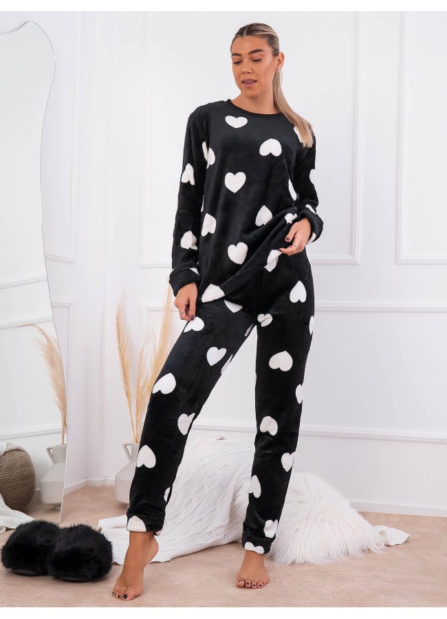 BLACK HEART TEDDY BEAR PYJAMAS