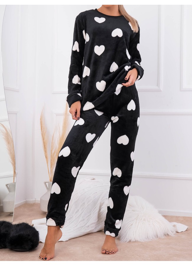 BLACK HEART TEDDY BEAR PYJAMAS