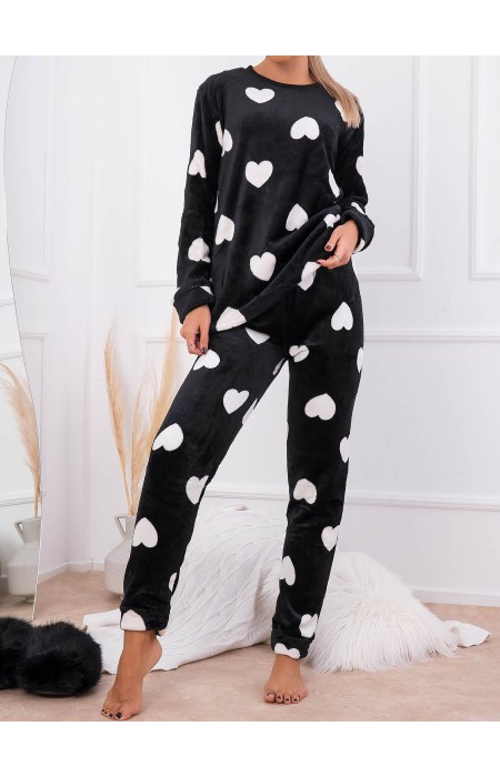 BLACK HEART TEDDY BEAR PYJAMAS