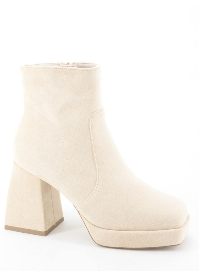 ARDENE CREAM SUEDE ANKLEBOOTS