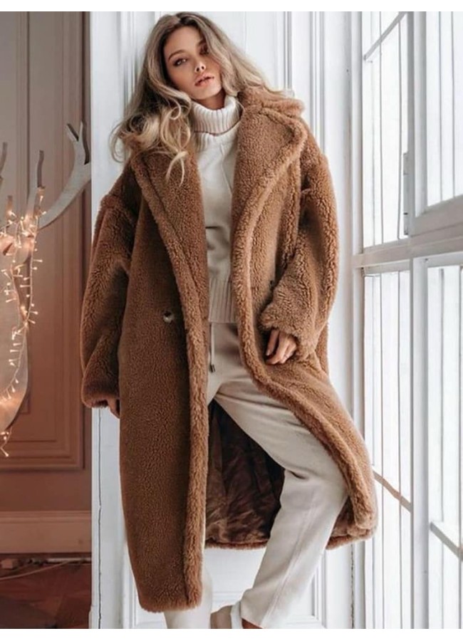 FIORENTIN CAMEL TEDDY COAT