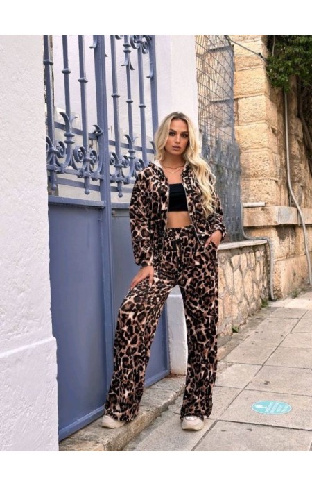 KSENIA VELOUR LEOPAR TRACKSUIT SET