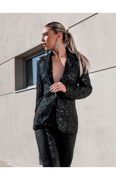 KYLIAN BLACK SEQUIN BLAZER