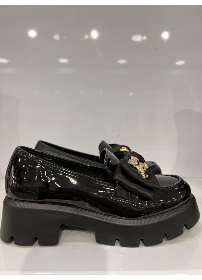 LUPEN BLACK VINYL LOAFERS