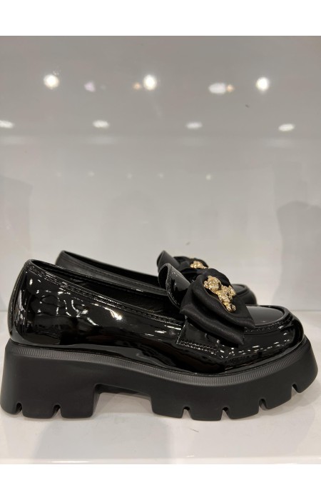 LUPEN BLACK VINYL LOAFERS