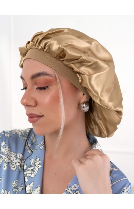 GOLD SATIN BONNET