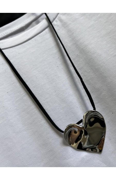 SILVER HEART CORD NECKLACE - MY HEART