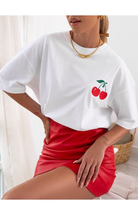 ΛΕΥΚΟ T-SHIRT - CHERRY