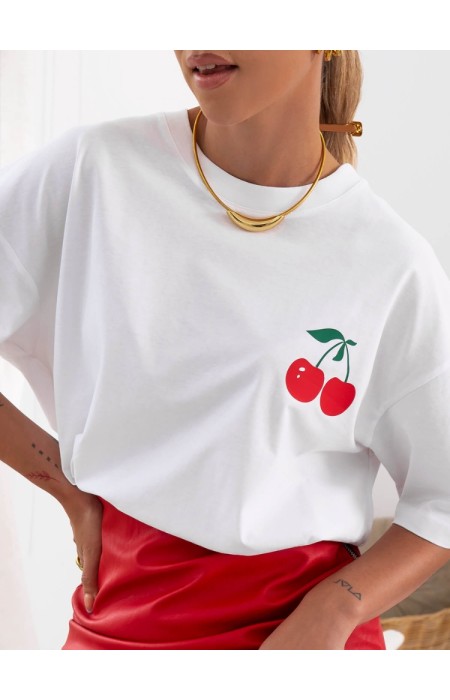 ΛΕΥΚΟ T-SHIRT - CHERRY