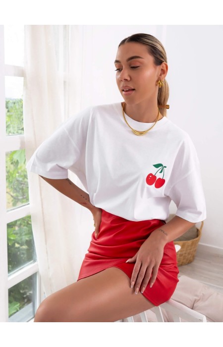 WHITE T-SHIRT - CHERRY