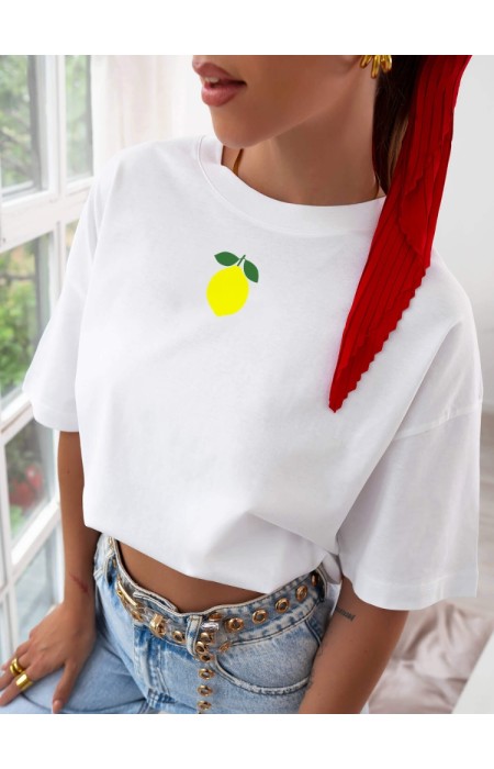 TSHIRT WHITE WITH LEMON - LEMONITA