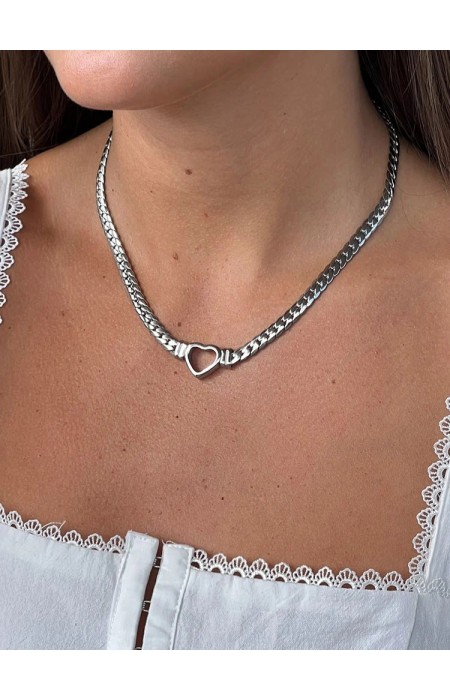 AMO SILVER STEEL NECKLACE