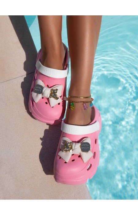 LIGHT PINK CLOGS - BOW