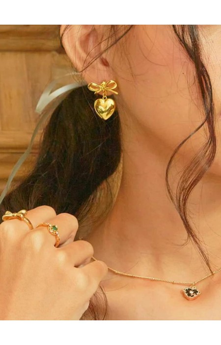 GOLD EARRINGS HEART - HEARTLIFE