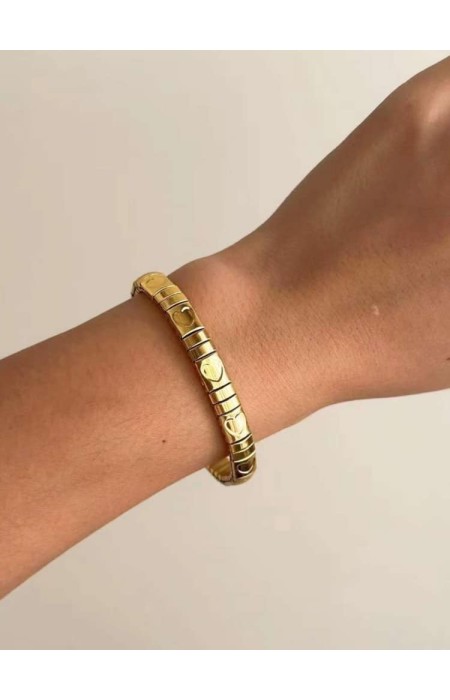 GOLD BRACELET WITH HEARTS - HEARTLOVE