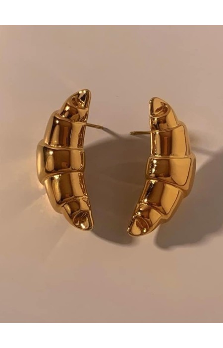 GOLD EARRINGS - CROISSANT