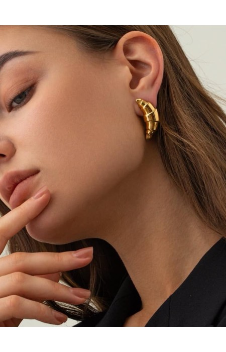 GOLD EARRINGS - CROISSANT