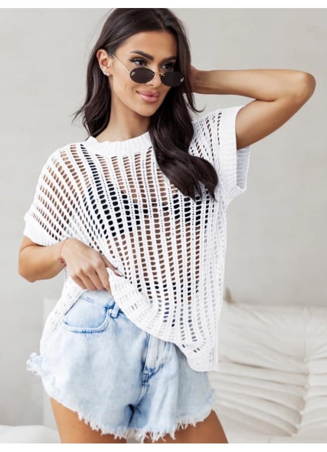 WHITE KNITTED TOP - ARTURO