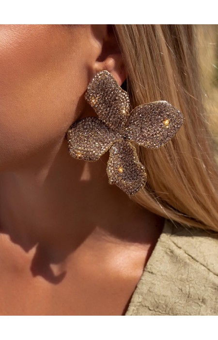 GOLD RHINESTON EARRINGS - LILIUM