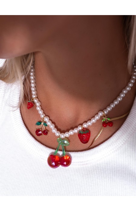 NECKLACE WITH PEARLS AND FRUITS - FRUITOPIA