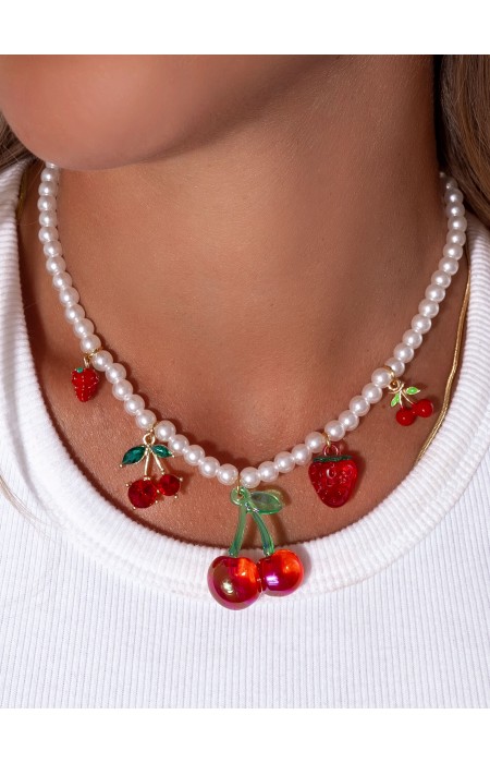 NECKLACE WITH PEARLS AND FRUITS - FRUITOPIA