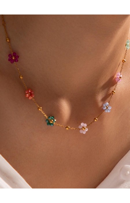 NECKLACE WITH FLOWERS - COLORFUL FLOWERS