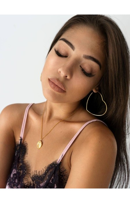 HEARTBEAT BIG HOOP GOLD EARRINGS